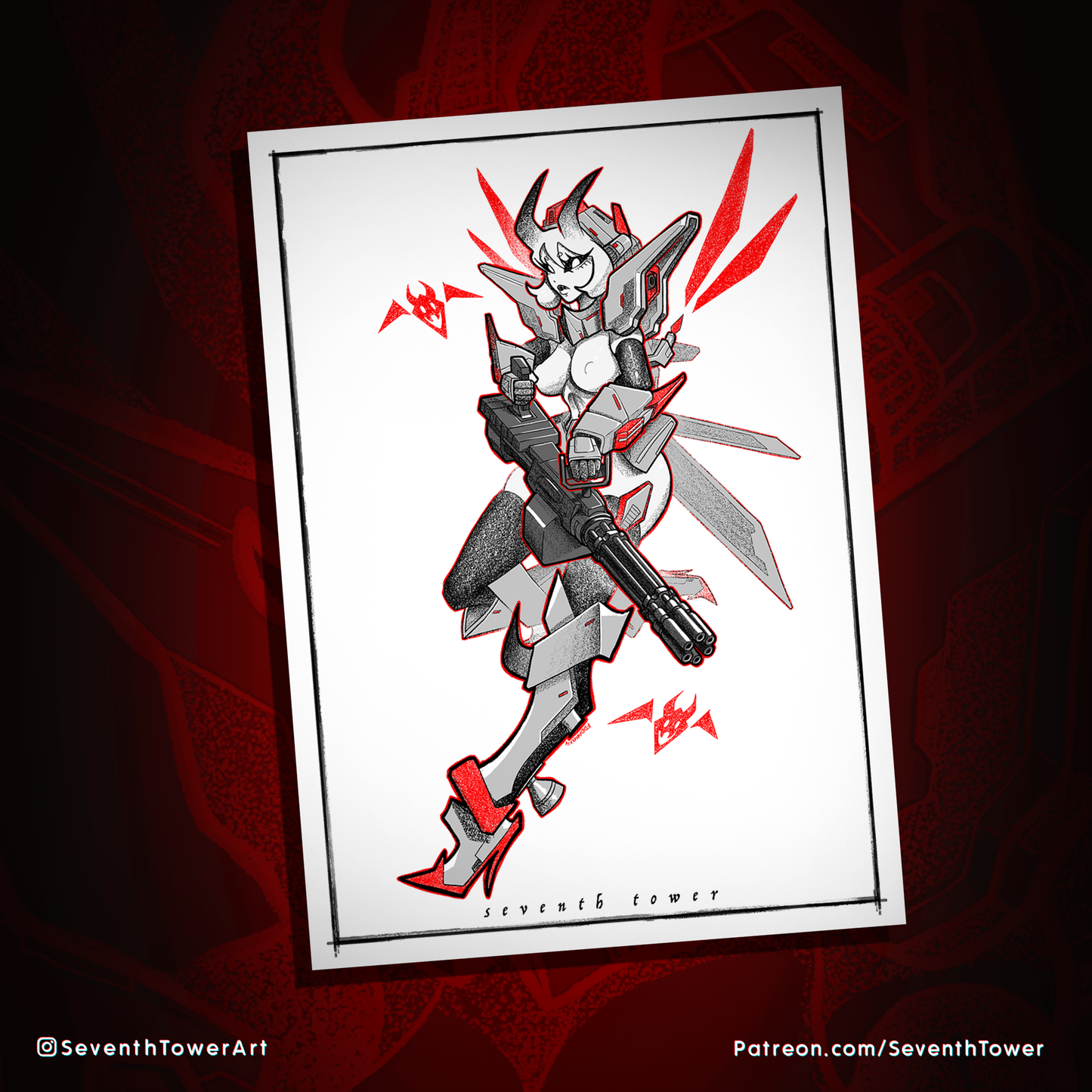 "HEAVY ARMS" - Mecha Waifu (Print)