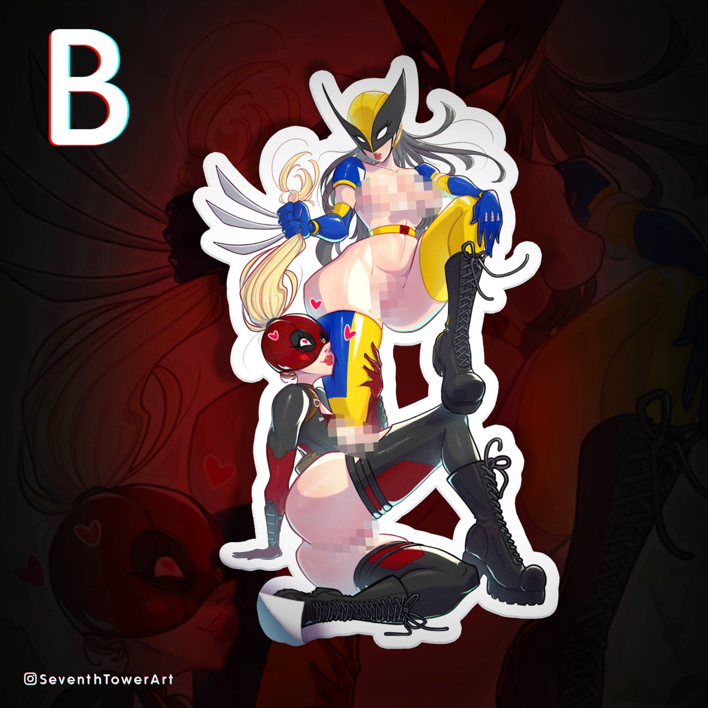 "D❤W" - Deadpool/Wolverie (DieCut stcker)