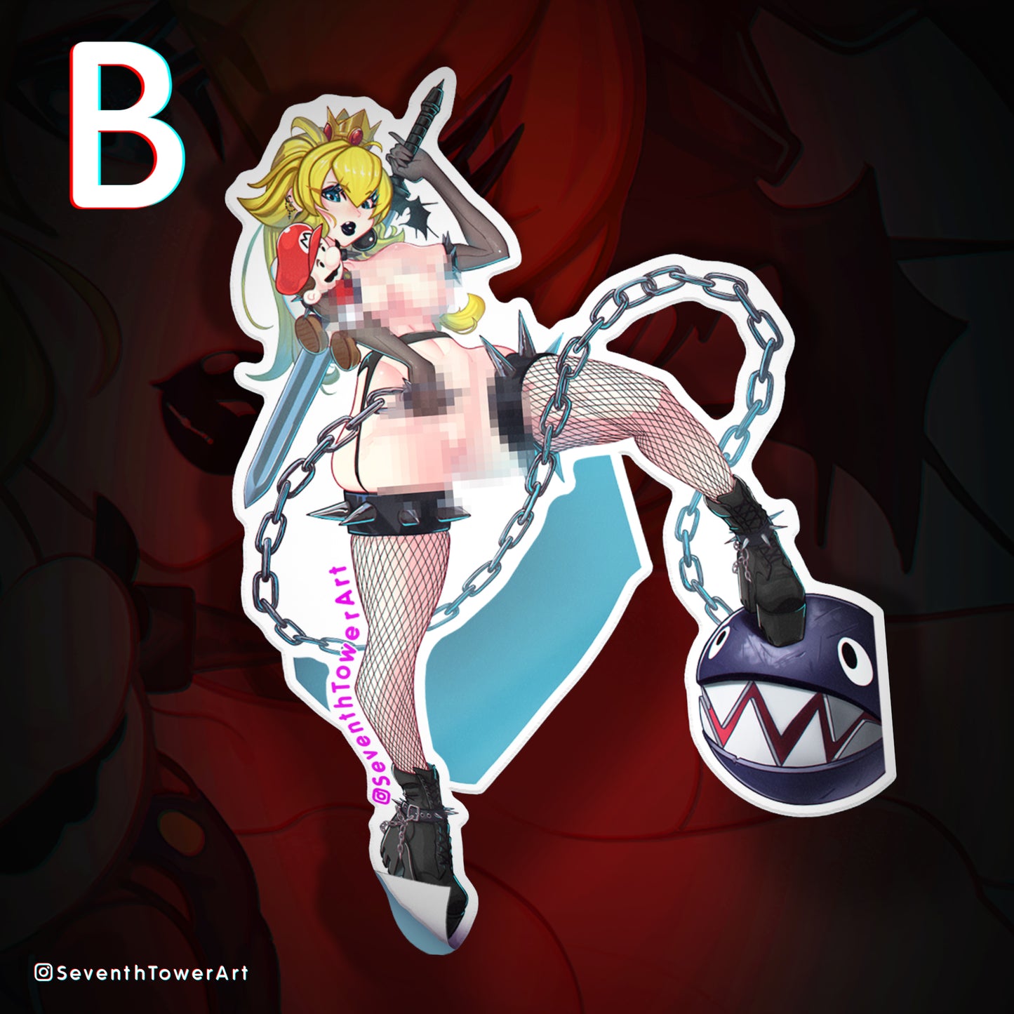 "GOTH MOMMY" -Princess Peach (DieCut stcker)