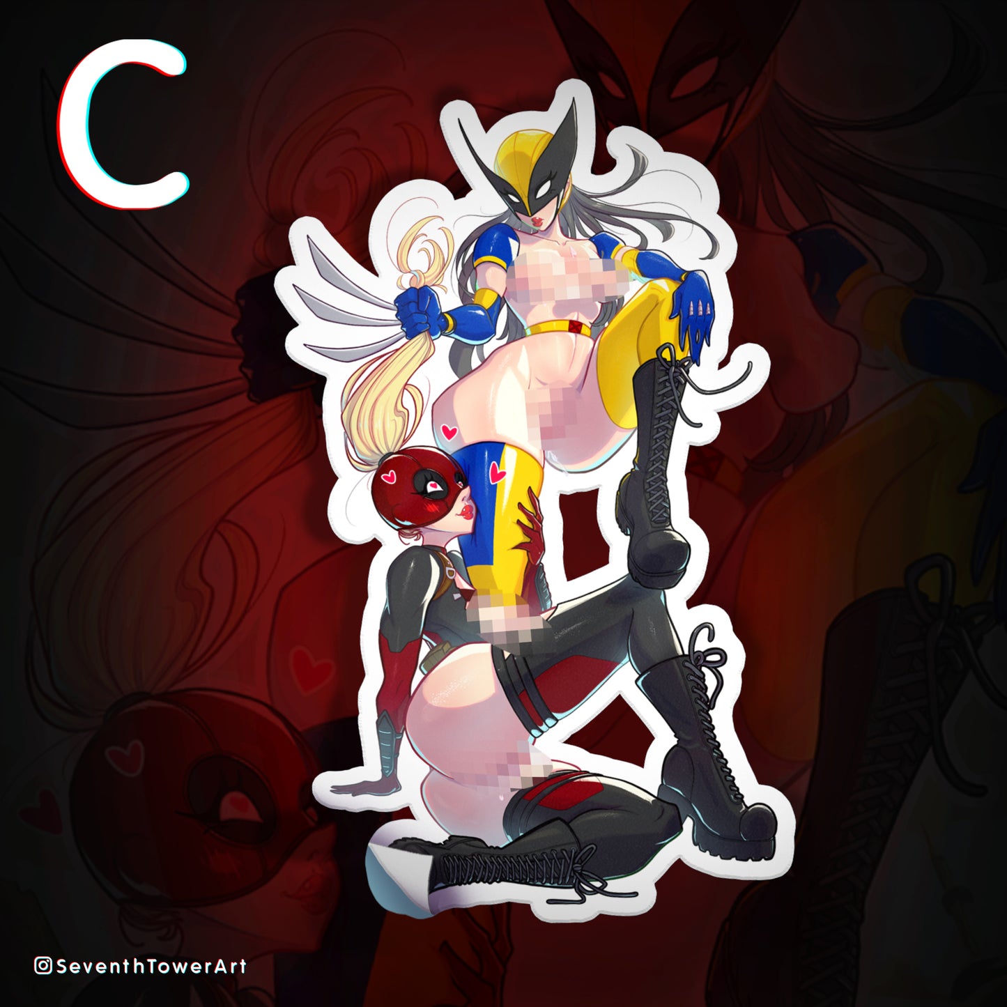 "D❤W" - Deadpool/Wolverie (DieCut stcker)