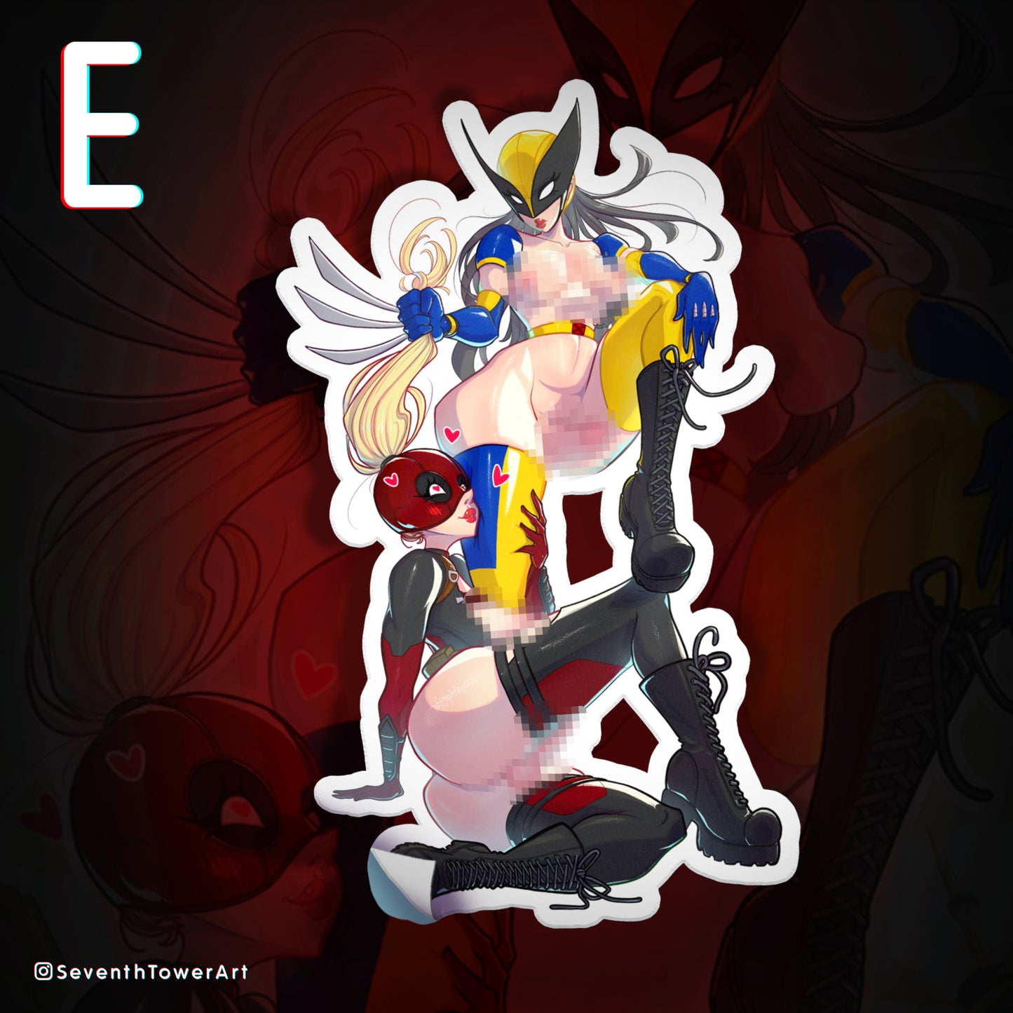 "D❤W" - Deadpool/Wolverie (DieCut stcker)