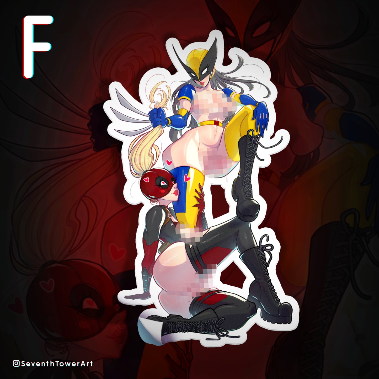 "D❤W" - Deadpool/Wolverie (DieCut stcker)