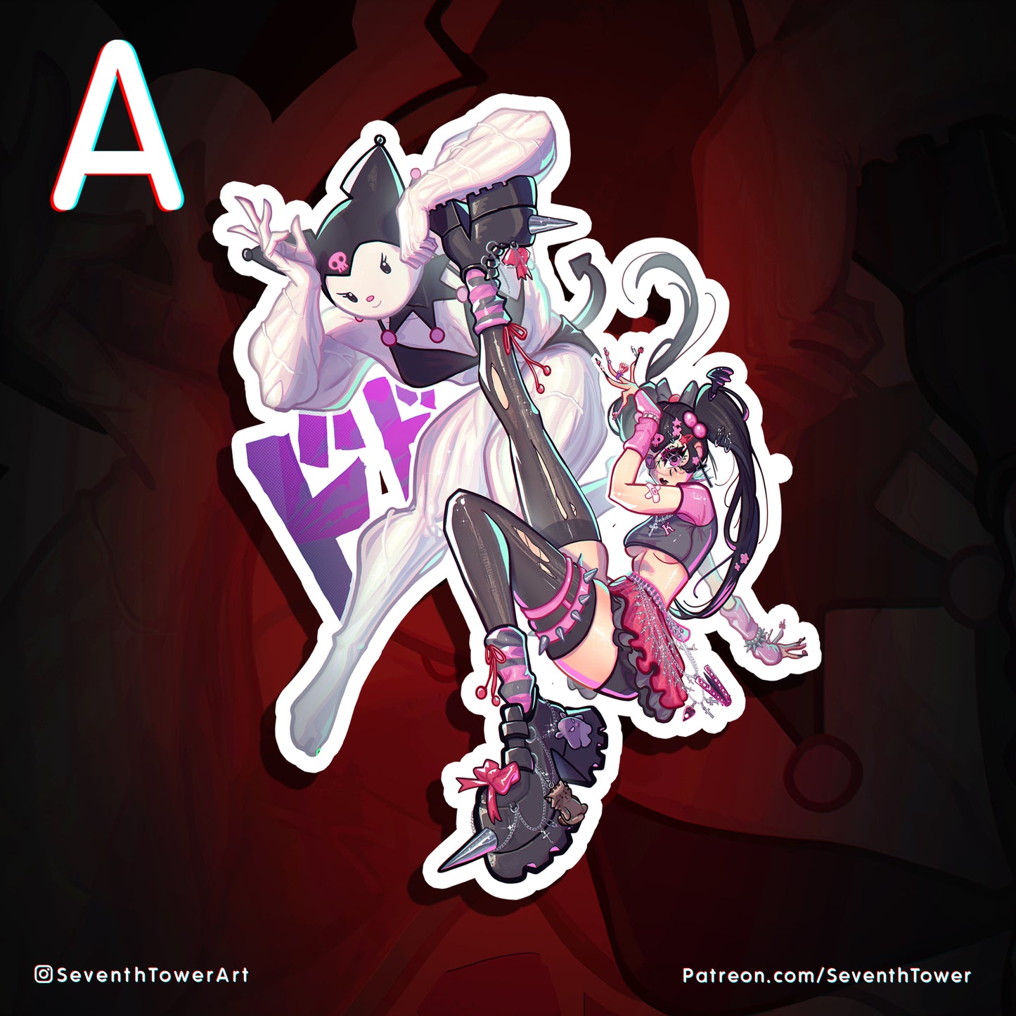 "Kuromi Black" - Sanrio X Jojo's Bizzare Adventure Parody (DieCut stcker)