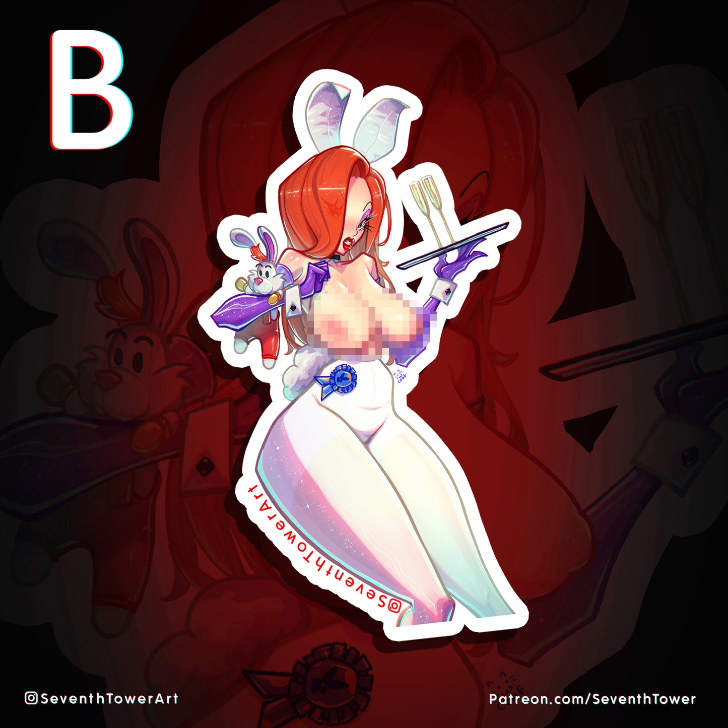 "Jessica Rabbit Bunny" - WHO FRAMED ROGER RABBIT? PARODY (DieCut stcker)