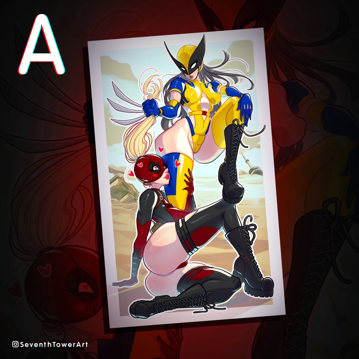 "D❤W" - Deadpool/Wolverie (Print)