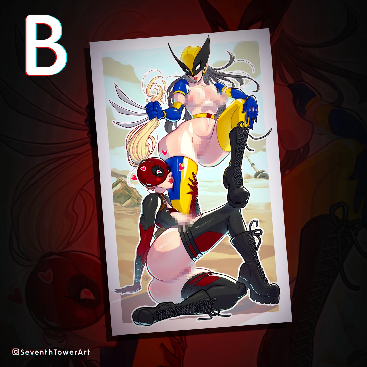 "D❤W" - Deadpool/Wolverie (Print)