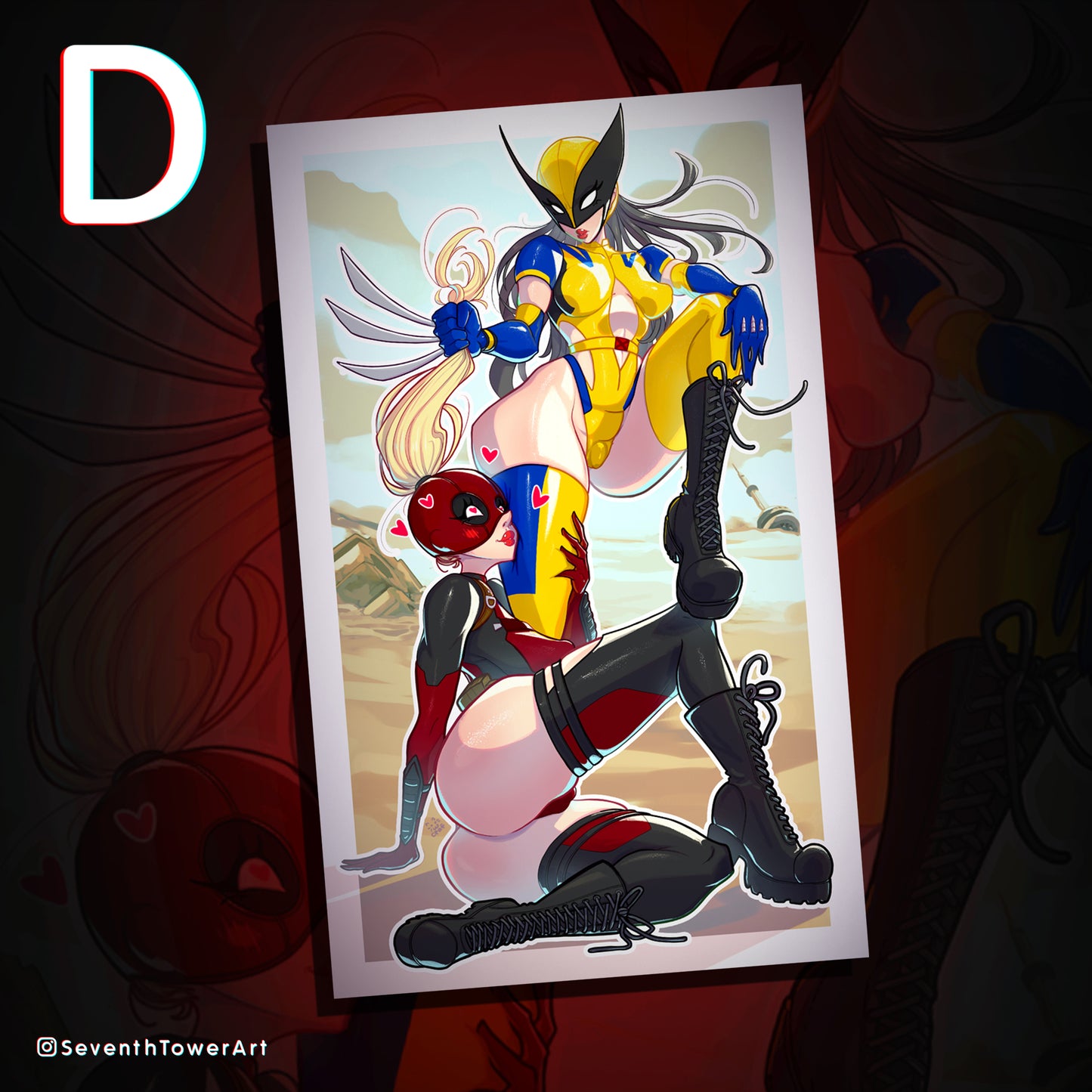 "D❤W" - Deadpool/Wolverie (Print)
