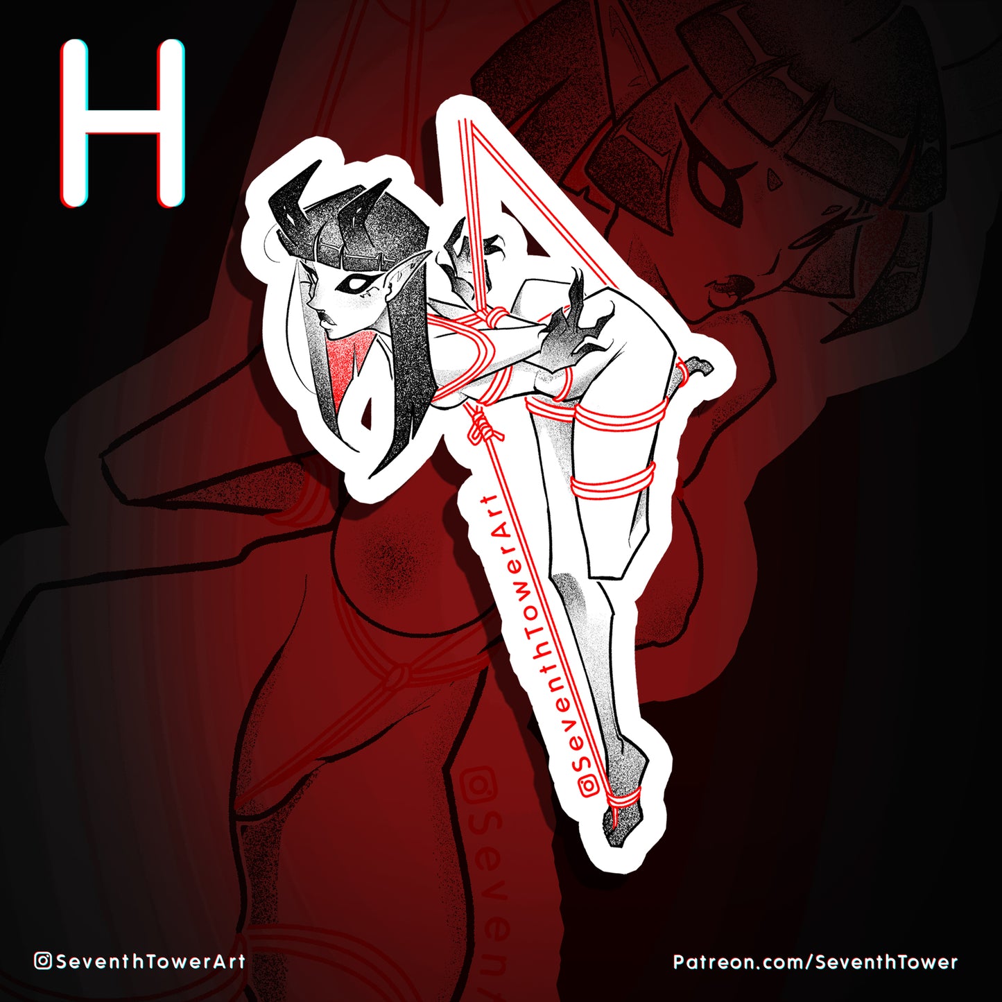 "Shibari Demons"  (DieCut stcker)