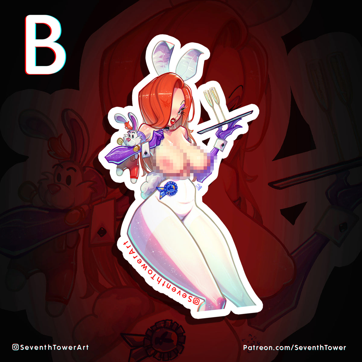 "Jessica Rabbit Bunny" - WHO FRAMED ROGER RABBIT? PARODY (DieCut stcker)