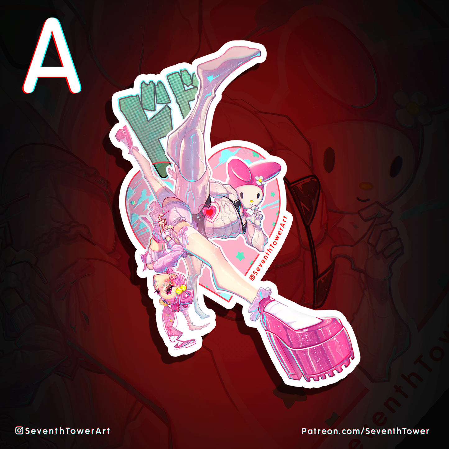 "Melody Pink" - JOJO x SANRIO PARODY (DieCut stcker)