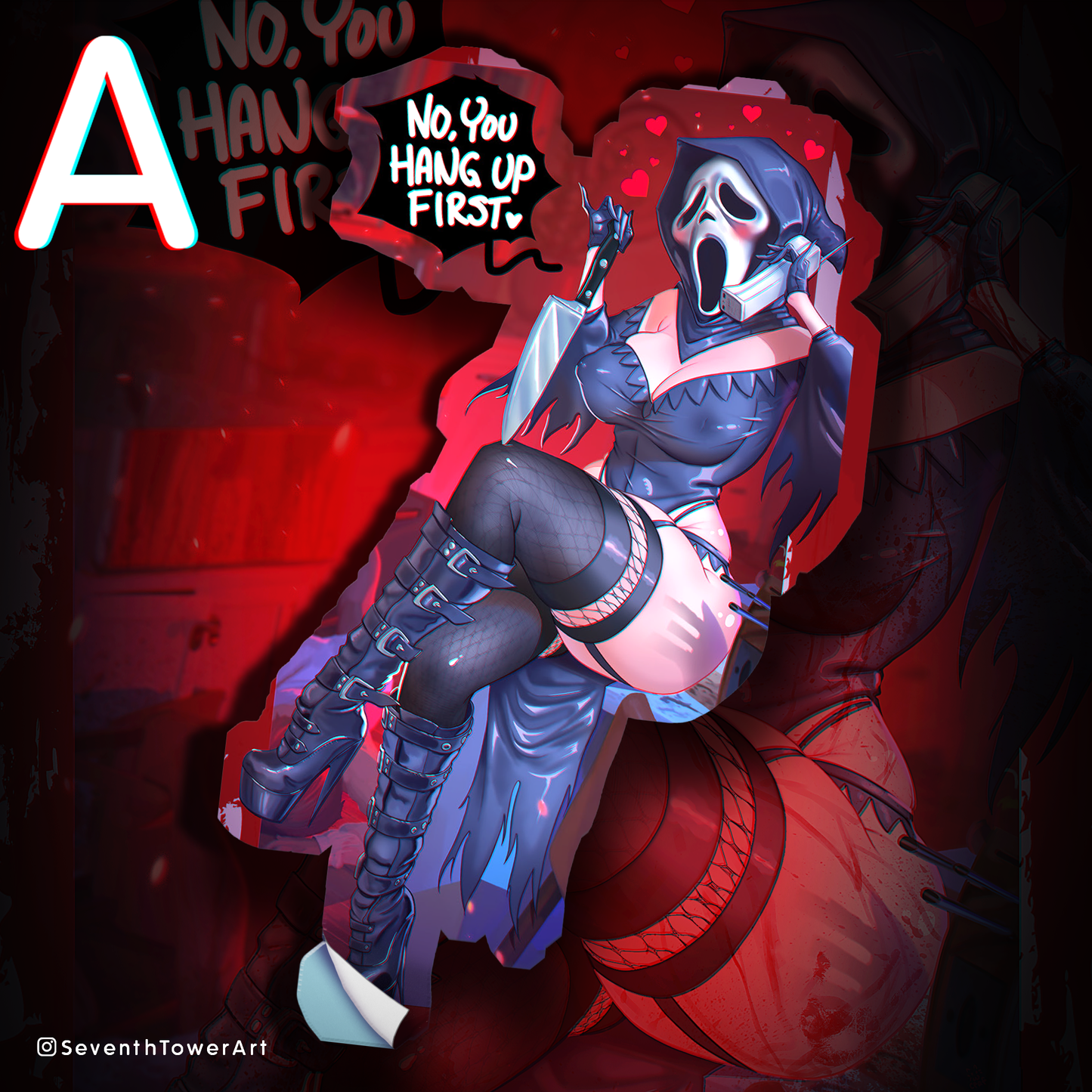 "No you hang up" - Ghostface-Chan DieCut