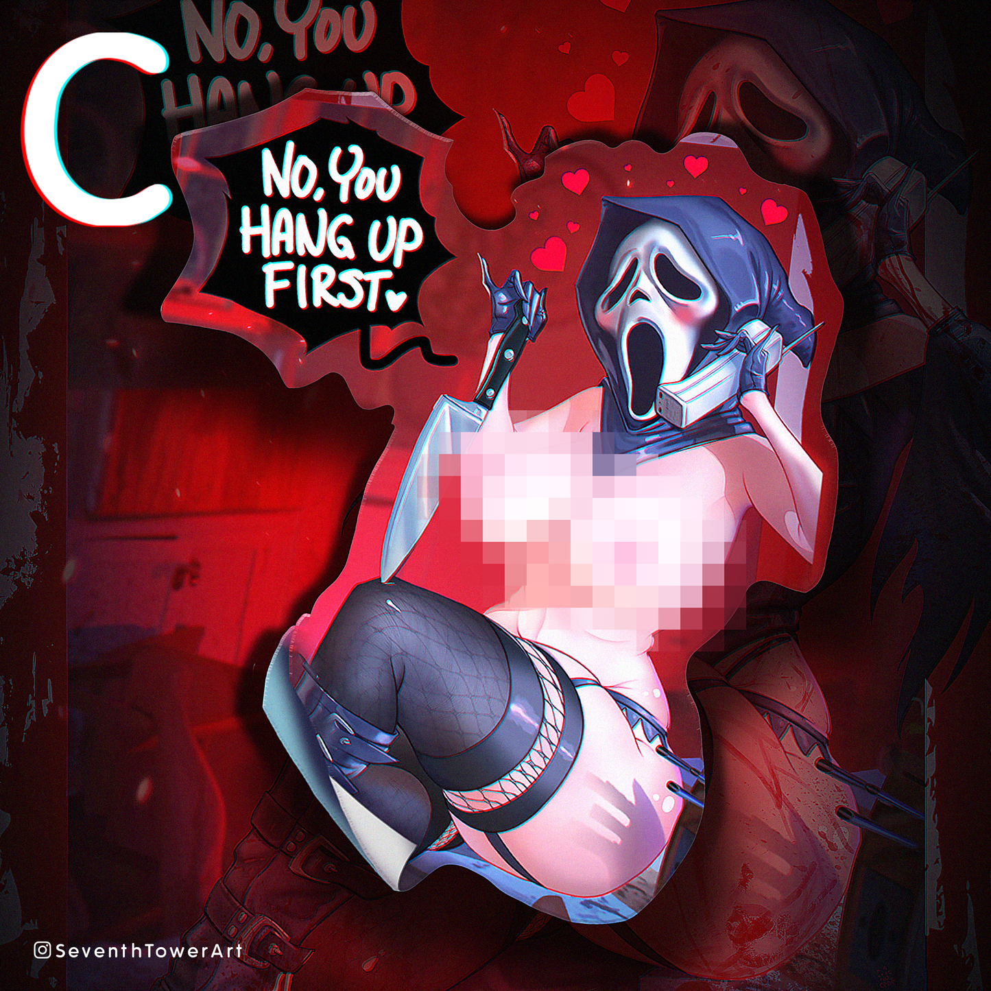 "No you hang up" - Ghostface-Chan DieCut